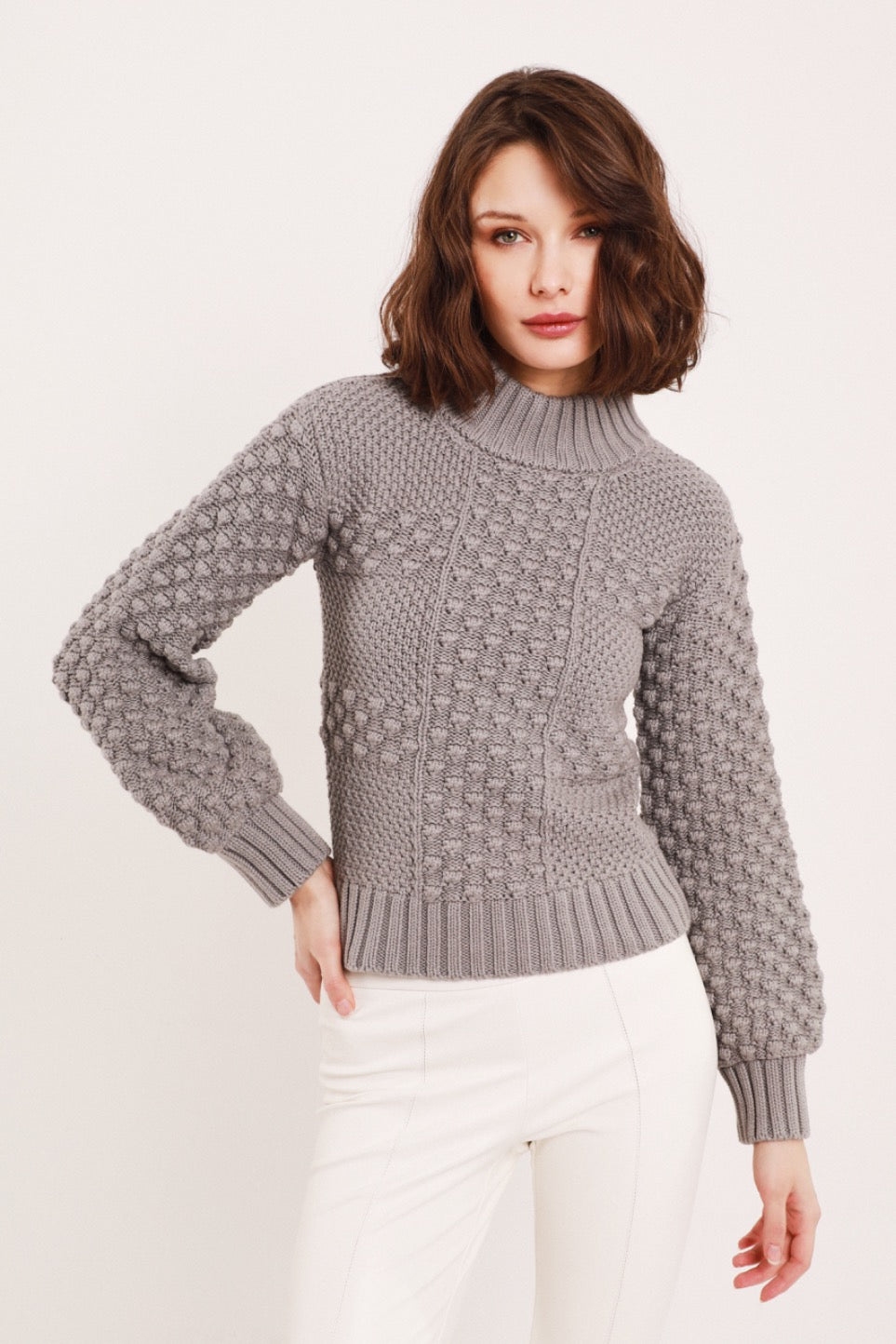 Ellie Aran Crop Turtleneck