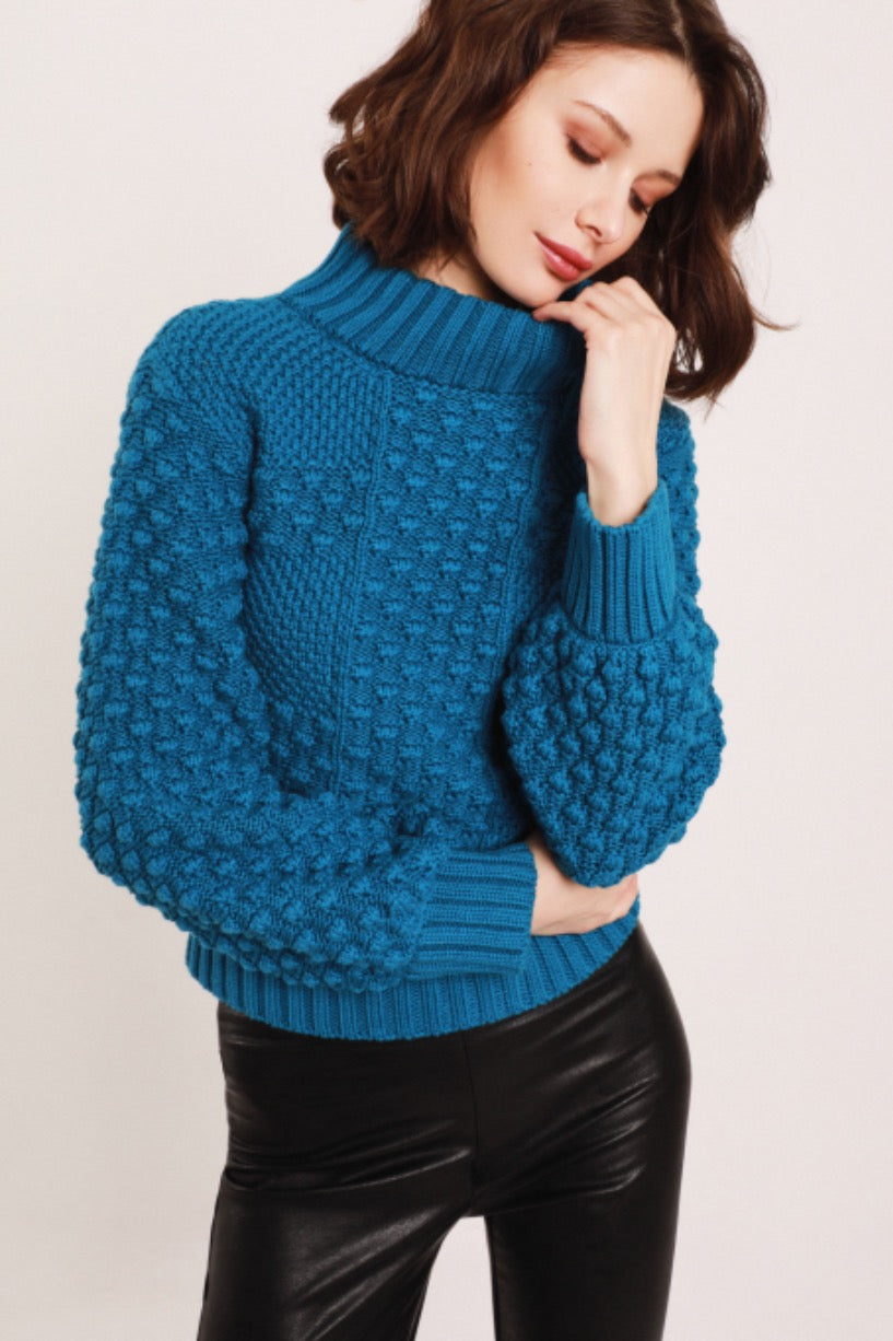 Ellie Aran Crop Turtleneck