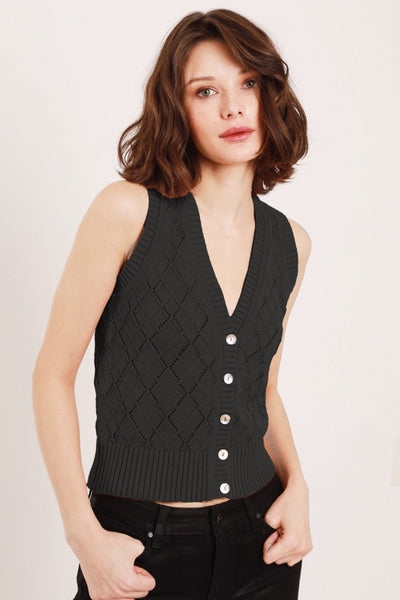 Camila Lace Argyle Vest - FELLER