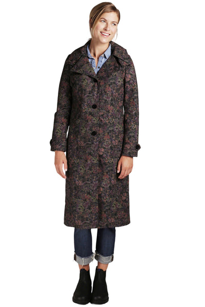 FELLER Outerwear Painted Floral / XS Mercer Long Trench