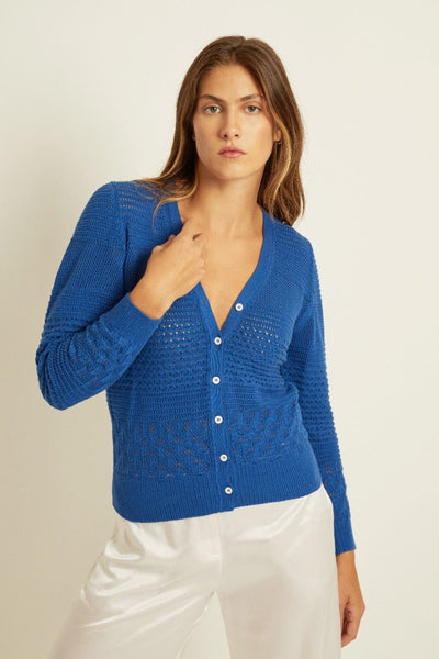 FELLER Sweaters Cobalt Blue / XS Martine Mixed Slim Cardigan