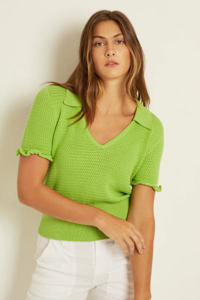 FELLER Sweaters Lime / XS Georgette Collar Pullover