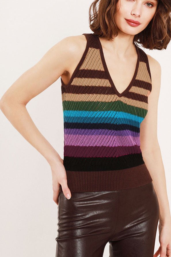 Nora Striped Rib Halter - FELLER