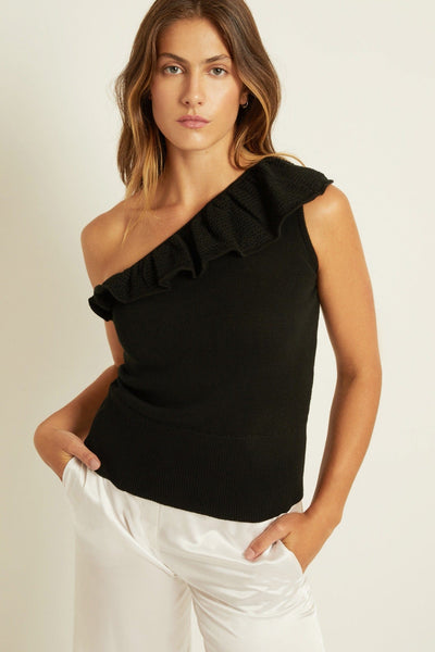 Odette Ruffle Shoulder Tank - FELLER