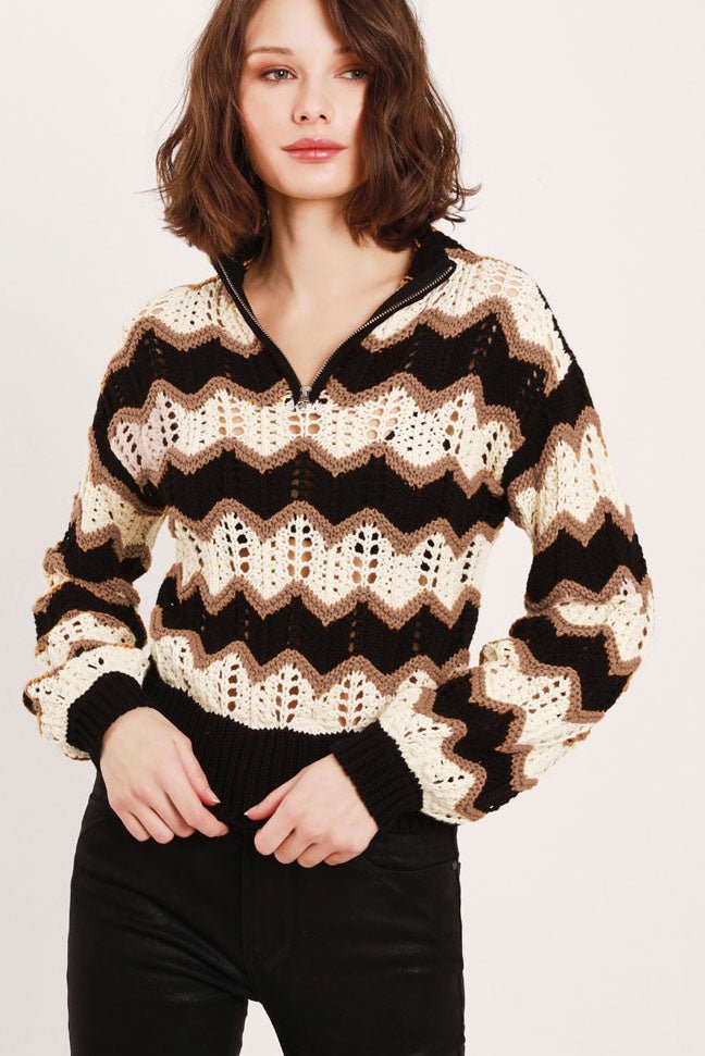 Riley Zigzag Lace Zip - FELLER