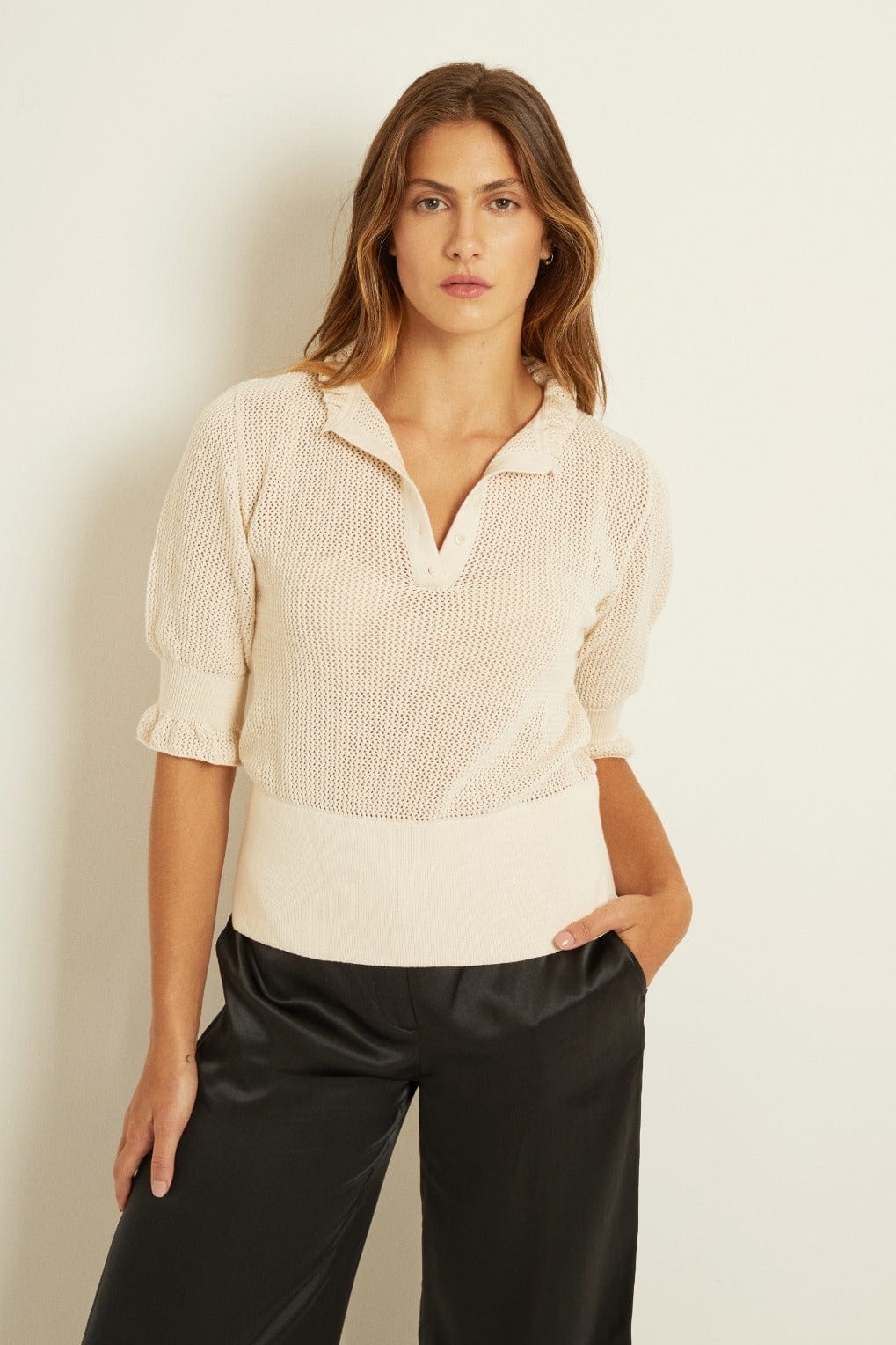 Suzette Ruffle Henley - FELLER